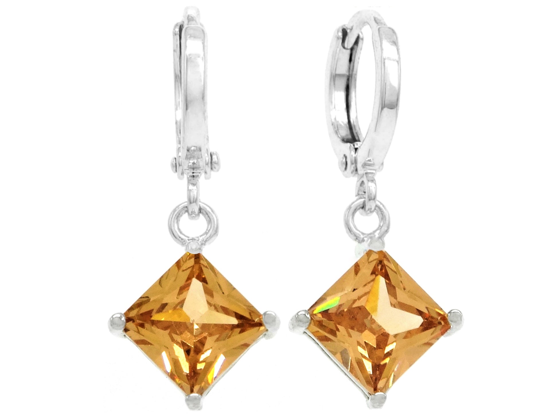 Orange princess white gold earrings MAIN