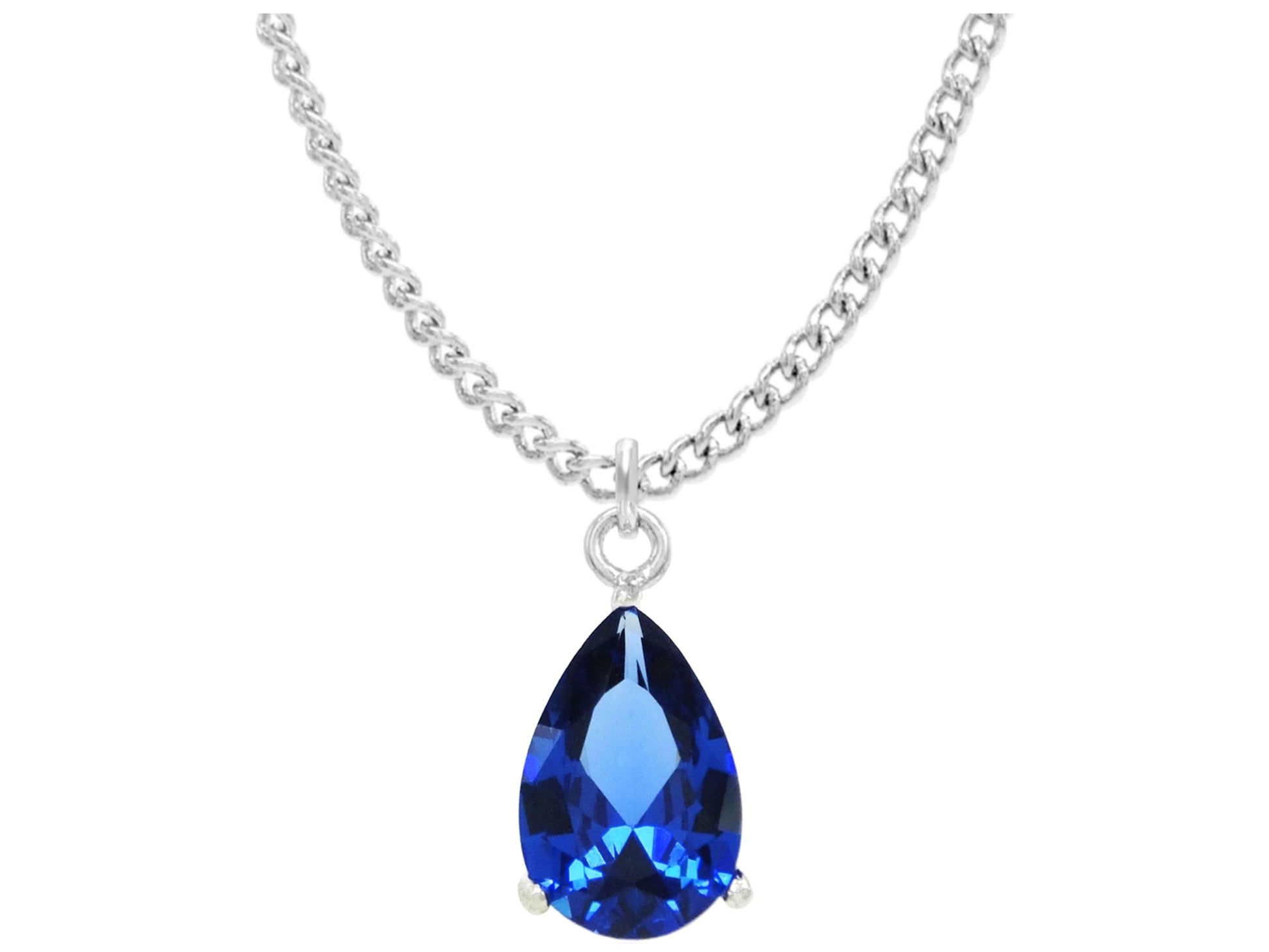 Blue raindrop white gold necklace MAIN